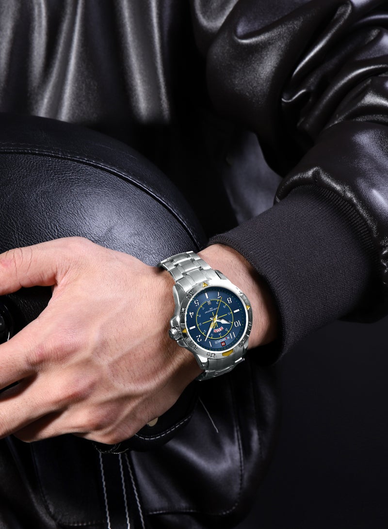 نافيفورس ساعة NAVIFORCE للرجال كاجوال كوارتز مقاومة للماء حتى عمق 3ATM من الفولاذ المقاوم للصدأ ساعات رجالية تعرض اليوم والتاريخ - Image 2