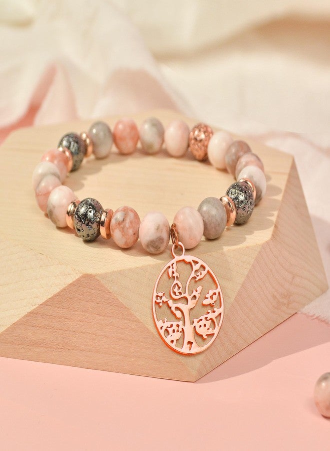Parma77 Mothers Day Gifts for Grandma Mimi Nana, Tree of Life Bracelet, Natural Stone Nana Grandma Mimi Bracelets for Women (Mimi-Pink) - Image 2