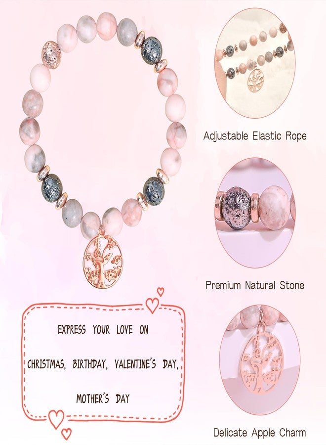 Parma77 Mothers Day Gifts for Grandma Mimi Nana, Tree of Life Bracelet, Natural Stone Nana Grandma Mimi Bracelets for Women (Mimi-Pink) - Image 5