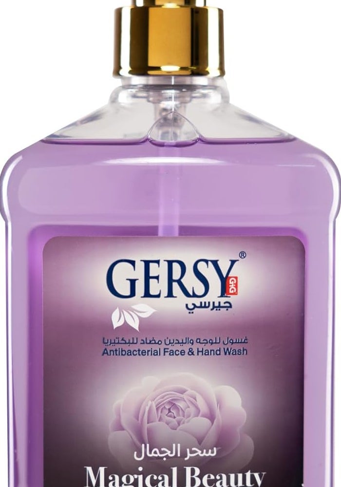 GERSY Antibacterial Face & Hand Wash - Magical Beauty - Floral & Refreshing - 500ml - Image 1
