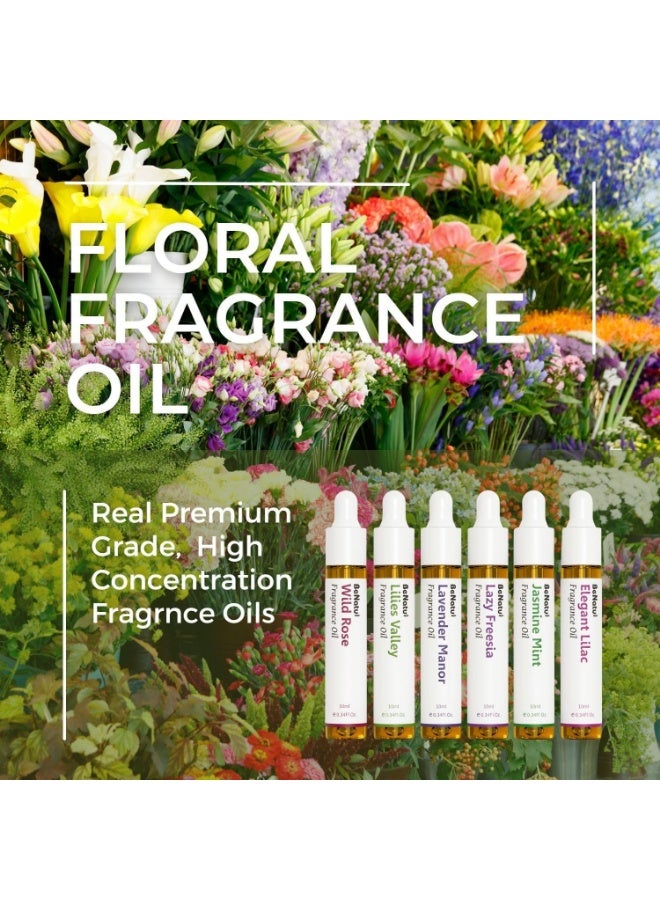 Benatu Floral premium Fragrance Oils Set for Diffuser, Candle, Soap Making - Spring Scents Aromatherapy Perfume Oil Gift for Home (Rose, Lily, Lavender, Freesia, Jasmine, Lilac) 6 Pcs - Image 2