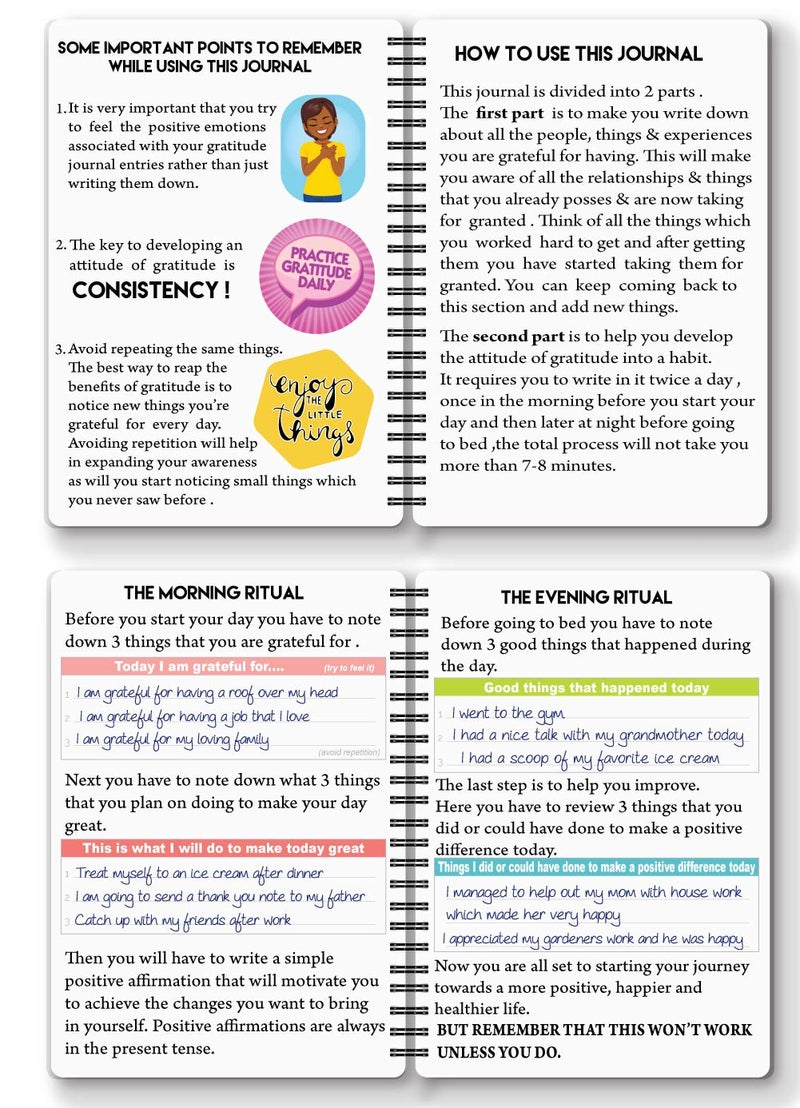 Nourish A5 Gratitude Journal for - 6 Months Hardcover - Image 3