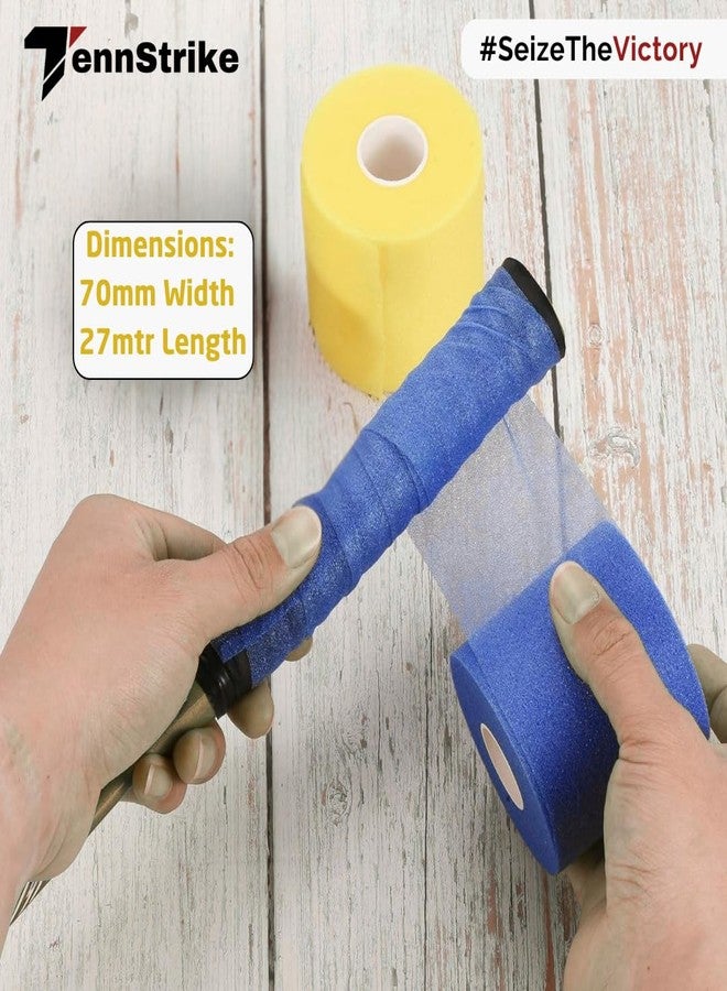 Tennstrike 27 Metre x 70 mm Cushion Wrap for Badminton, Tennis & Pickleball Rackets | Shock & Vibration Control | Moisture Absorbing Cushion | Pro Player Use | Yellow Color - Image 5