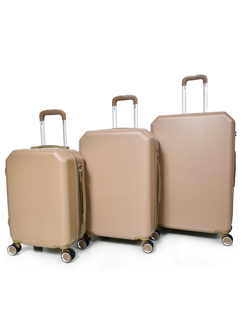 MORANO 4-Piece Morano Luggage Trolley Bag Set with External Zipper for Extra Storage Size 28''-24''-20'' Bronze  - Image 2