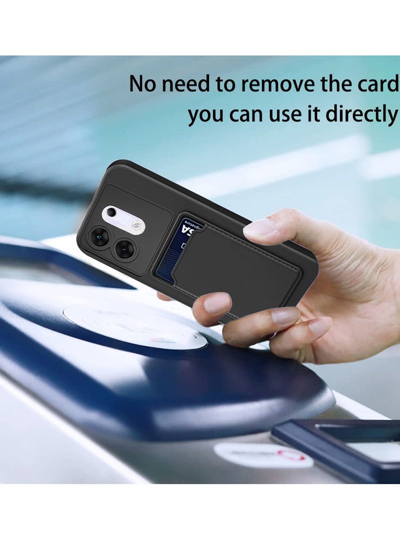Wtech Silicone TPU With Card Holder Case Cover For Infinix Zero 30 5G 2023 Black  - Image 3
