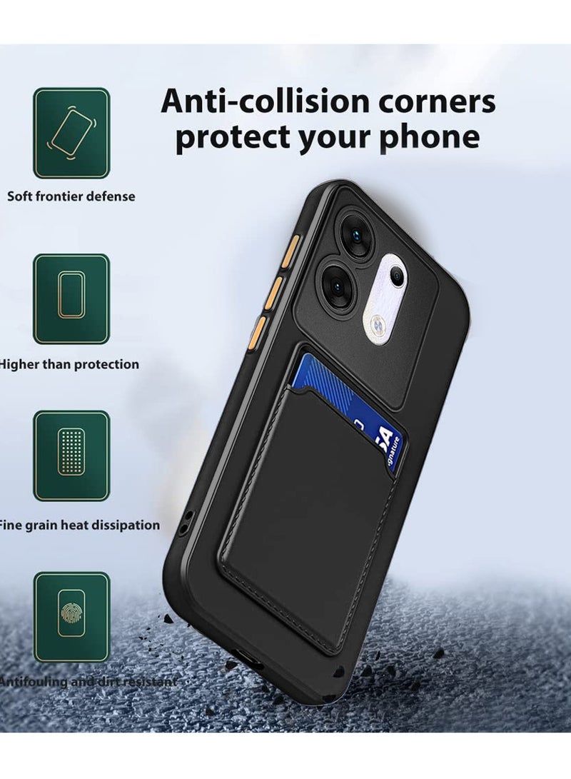 Wtech Silicone TPU With Card Holder Case Cover For Infinix Zero 30 5G 2023 Black  - Image 2