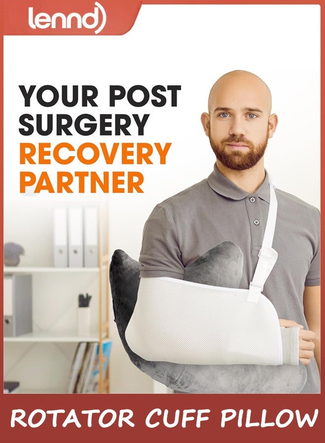 LENND Rotator Cuff Pillow – Shoulder Surgery Recovery Pillow for Side Sleepers, Arm Support Cushion for Rotator Cuff Injury & Post Surgery Comfort, Gray - Image 3