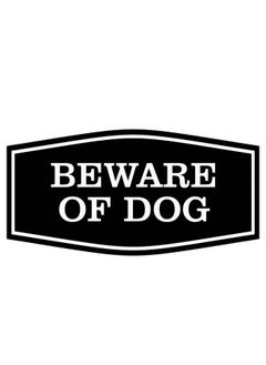 All Quality Fancy Beware Of Dog Wall Or Door Sign Laserengraved Lettering ; Durable Abs Plastic ; Vibrant Colors ; Elegant Fancy Shape (Black) Small  - Image 2