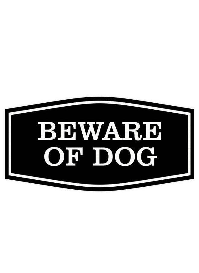 All Quality Fancy Beware Of Dog Wall Or Door Sign Laserengraved Lettering ; Durable Abs Plastic ; Vibrant Colors ; Elegant Fancy Shape (Black) Small  - Image 2