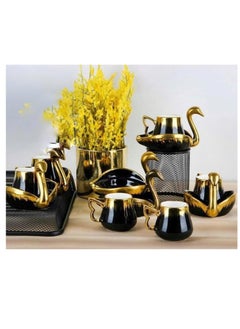 OASIS-TH 12 Pcs Turkish Coffee Cup Set Tea Cup Set Swan Coffee Cup Set  - Image 4