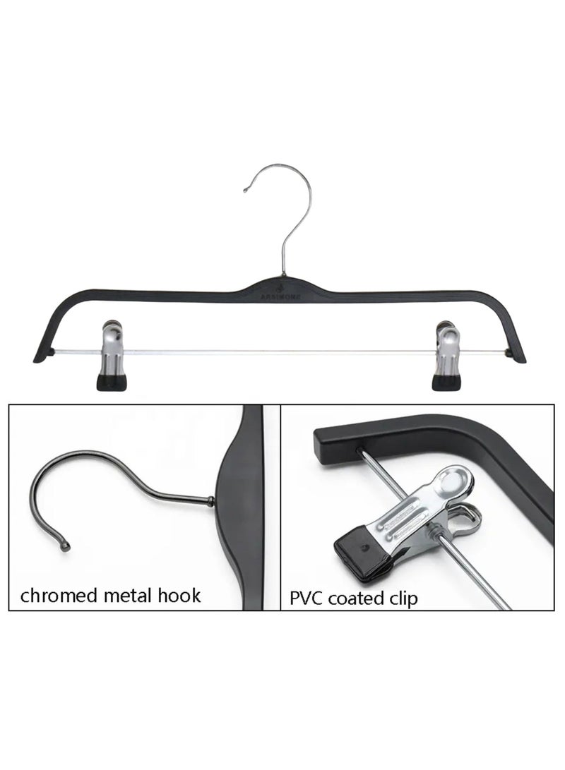 أورتوك 12 قطعة شماعات بلاستيكية سفلية، شماعات ملابس قابلة للتعديل مع شماعات شريطية مانعة للانزلاق، شماعات عرض ملابس موفرة للمساحة، خطاف 360 درجة قابل للفصل للتنورة والسراويل والجينز والسراويل والملابس الداخلية 37 سم - Image 3