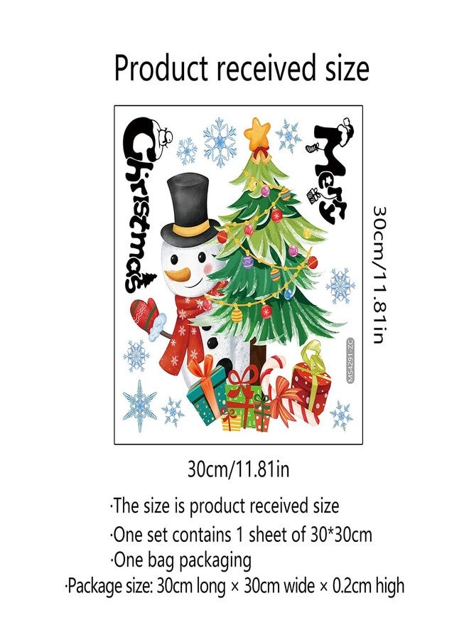 BASEMMAHER ملصقات مرح عيد الميلاد للمرحاض 2 قطعة شجرة عيد الميلاد رقاقات الثلج رجل الثلج نمط ملصقات جدارية زجاج النوافذ حمام ملصقات لاصقة ذاتيًا تزيين للديكور المنزلي مستلزمات عيد الميلاد السعيد - Image 3
