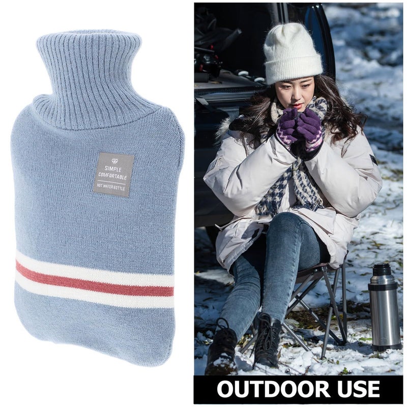 1000ml Hot Water Bottle with Knitted Cover for Cramps and Winter Warmth - Image 4