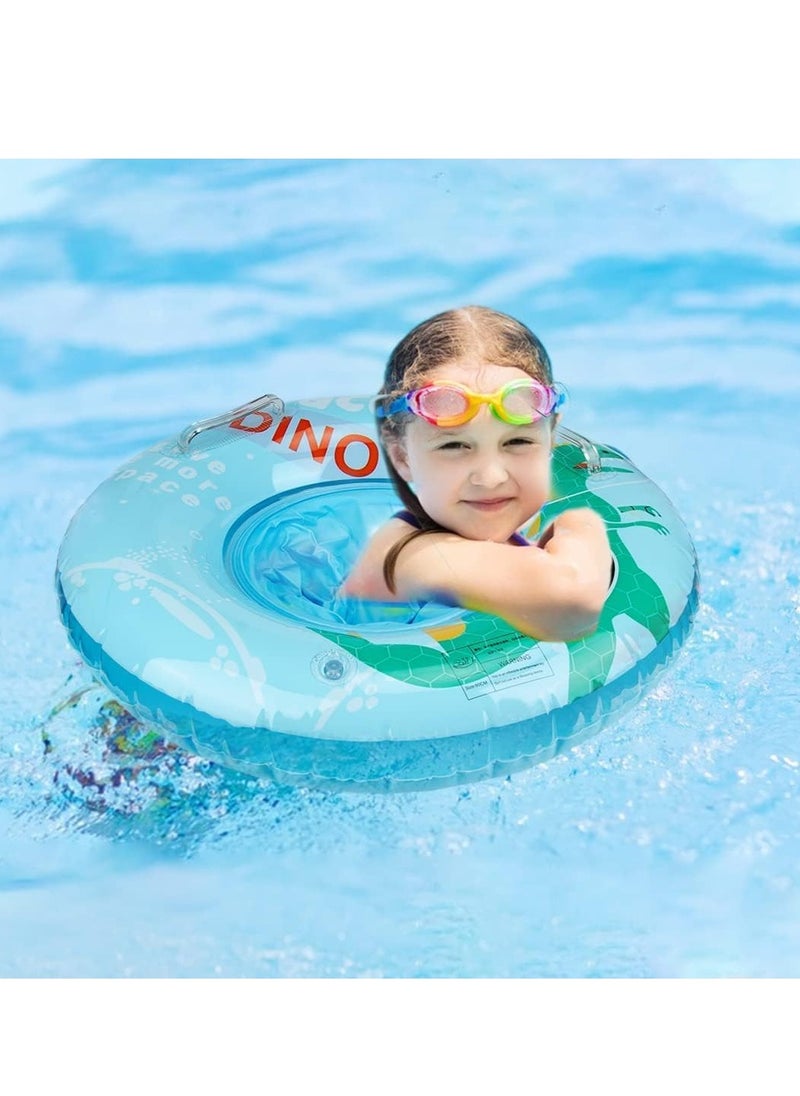 Baby Swimming Ring, Dinosaur Float Swimming Inflatable Ring Helps Baby Learn to Swim and Kick for Kids the Age Of 3-72 Months Blue
