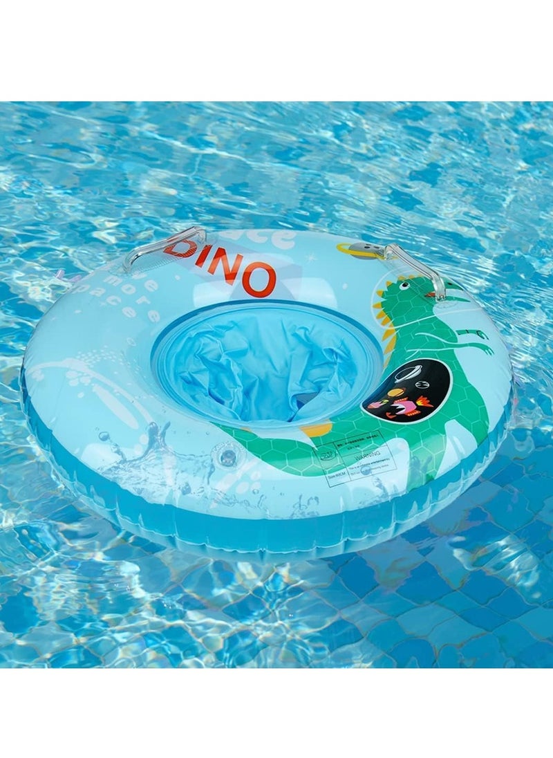 Baby Swimming Ring, Dinosaur Float Swimming Inflatable Ring Helps Baby Learn to Swim and Kick for Kids the Age Of 3-72 Months Blue