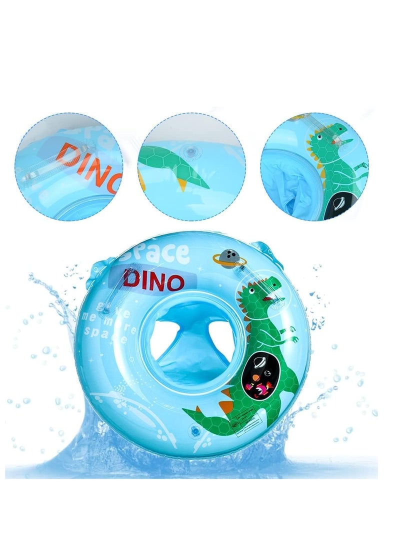Baby Swimming Ring, Dinosaur Float Swimming Inflatable Ring Helps Baby Learn to Swim and Kick for Kids the Age Of 3-72 Months Blue