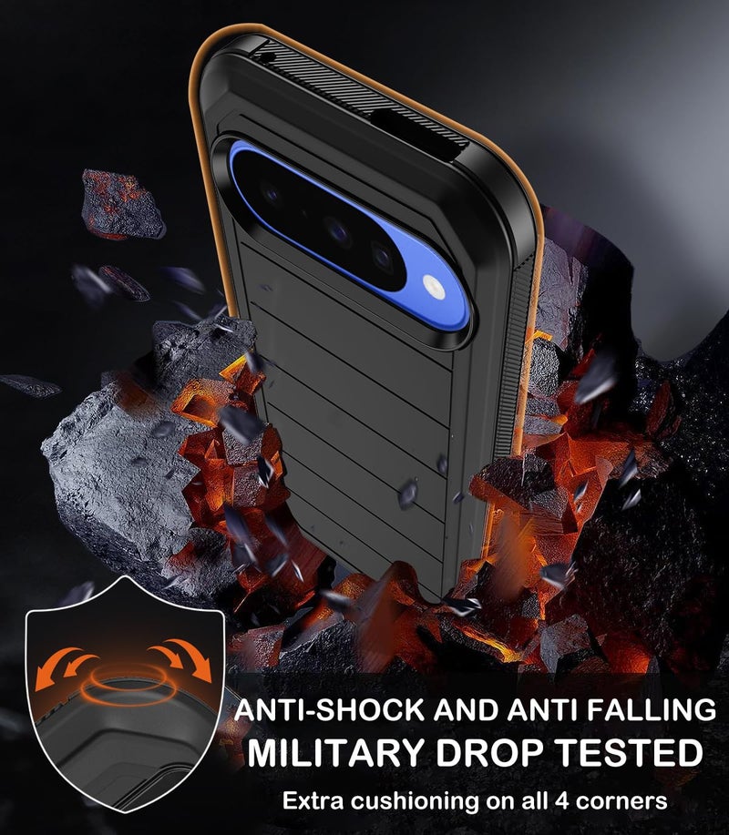 KECAI for Google Pixel 10 Case,Pixel 10 Pro Cases with Belt Clip Holster,2x Screen Protectors,Heavy Duty Shockproof Drop Protection Bumper Military Grade Rugged Full Body Non Slip Phone Cover with Kickstand - Image 4