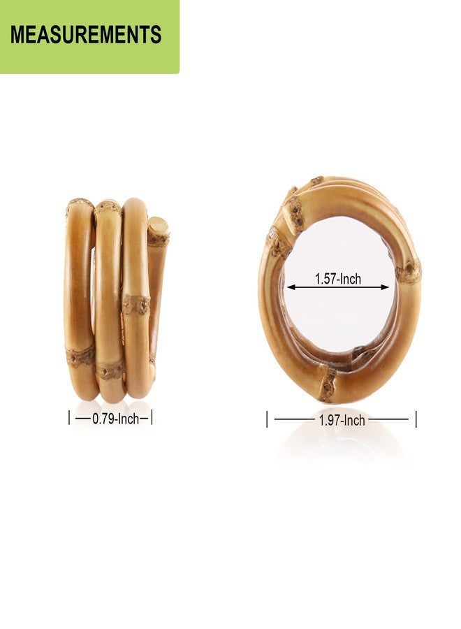 QIAOIDEA Natural Bamboo Napkin Rings Set of 6, Handmade Rattan Napkin Holder Rings for Fathers Day Summer Dinning Table Decoration for Wedding,Banquet,Feast,Christmas,Birthday Party décor - Image 3