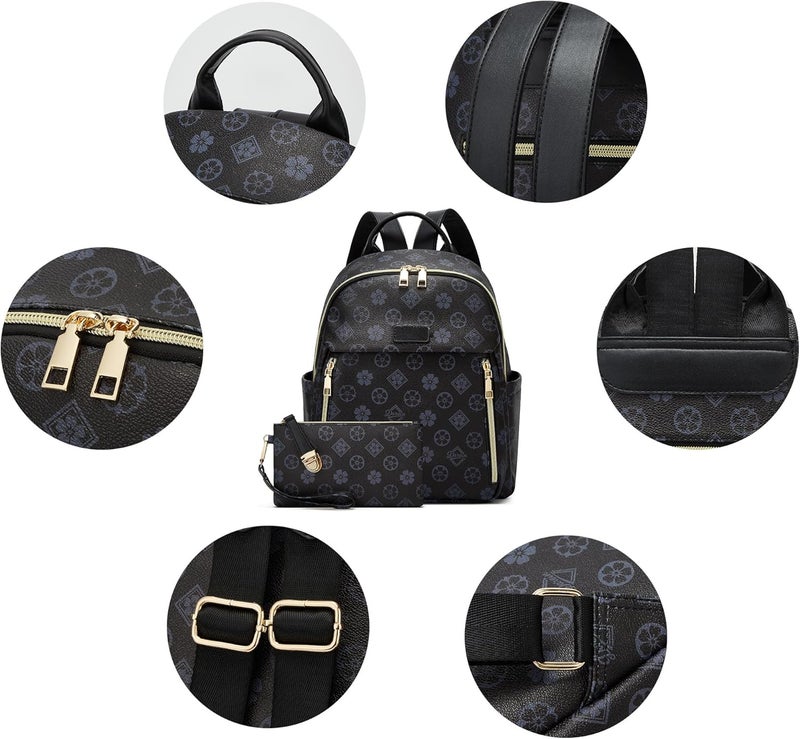 Makes Mini Backpack for Women, Stylish Daypack Purse Handbag Small Casual Daily Travel Bag, Lady Girls Gifts for Work School, 2pcs Sets - Image 4