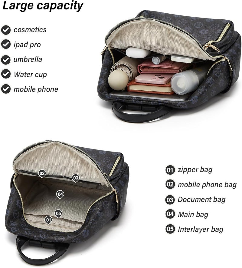 Makes Mini Backpack for Women, Stylish Daypack Purse Handbag Small Casual Daily Travel Bag, Lady Girls Gifts for Work School, 2pcs Sets - Image 3