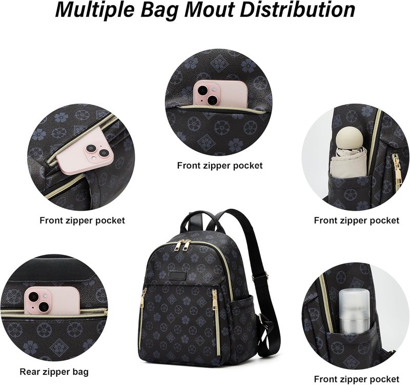 Makes Mini Backpack for Women, Stylish Daypack Purse Handbag Small Casual Daily Travel Bag, Lady Girls Gifts for Work School, 2pcs Sets - Image 2