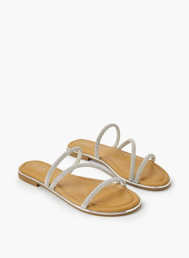 Celeste Women Stone Embellished Flat Sandals