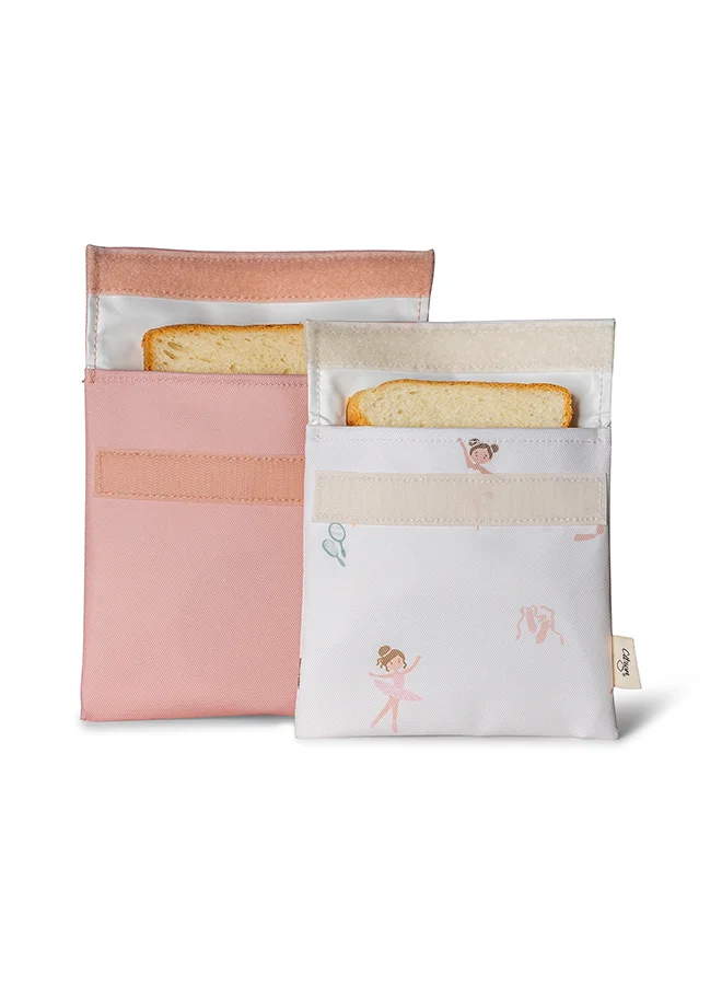Citron Reusable Sandwich Bag, Fun And Eco - Friendly Sandwich Storage Solution - Ballerina