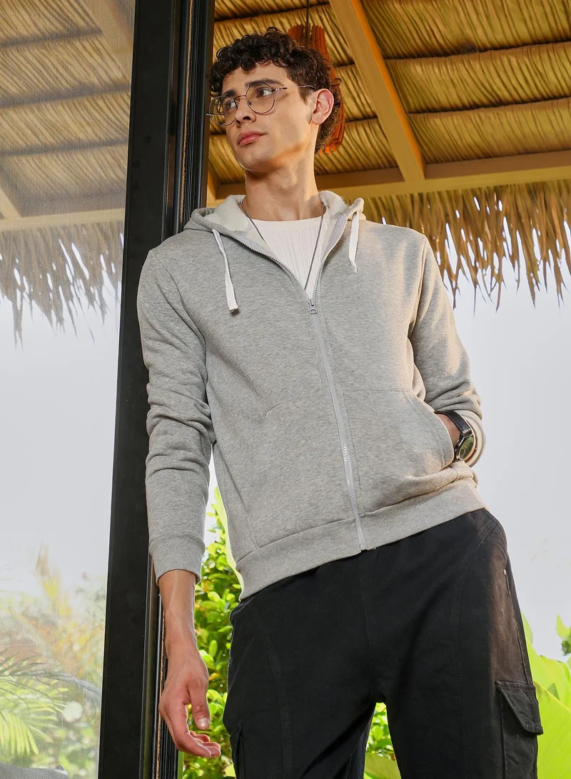 كامبوس سوترا هودي رجالي بسحاب أمامي بقصة عادية