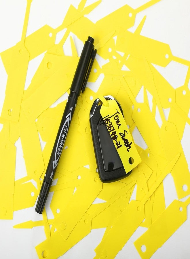 Woanger 2000 Pieces Self Locking Arrow Key Tags Car Key Labels Self Lock Identifiers Car Parts Tags with 5 Pcs Black Pens for Office Automotive Shop Supplies(Yellow,4 1/2 x 3/4 Inch) - Image 5