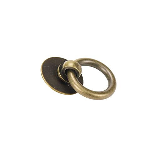 FarBoat 4 Sets Oriental Retro Style Drop Ring Pulls Vintage Brass Drawer Handles Antique Hardware for Furniture Woodboxes Cases Chests (1-Inch Drop Ring, Bronze) - Image 3