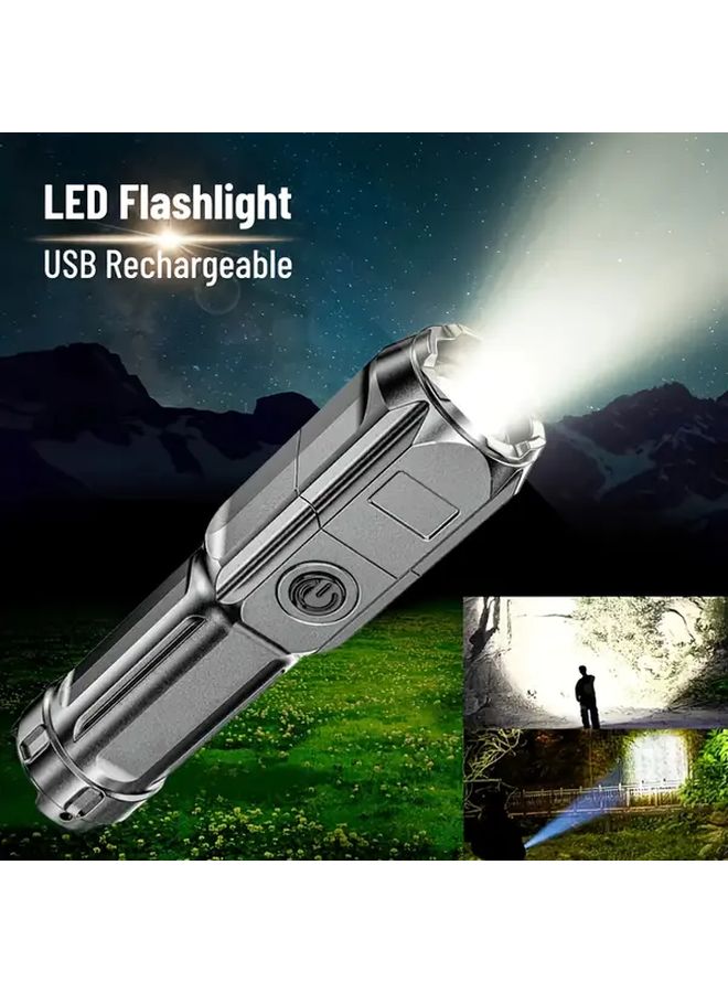 Super Bright USB Rechargeable Flashlight Telescopic Zoom 3 Modes For Camping Emergency - Image 3