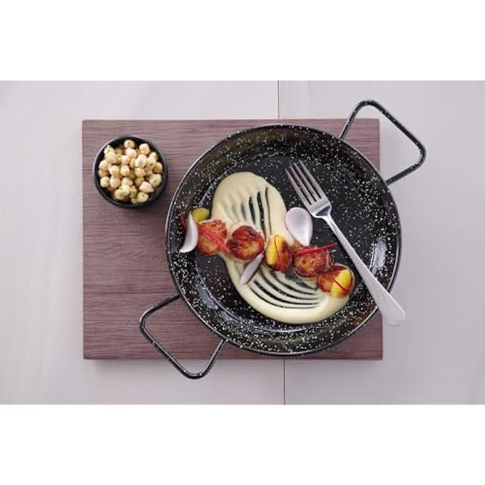 هندي Paellera Esmaltada Sartn Para Paella Cocinar Y Servir Apto Para Varias Fuentes De Calor باستثناء المطبخ De Induccin Apta Para El Lavavajillas Dimetro 200XH36 مم Chapa Acero Esmaltado - Image 2