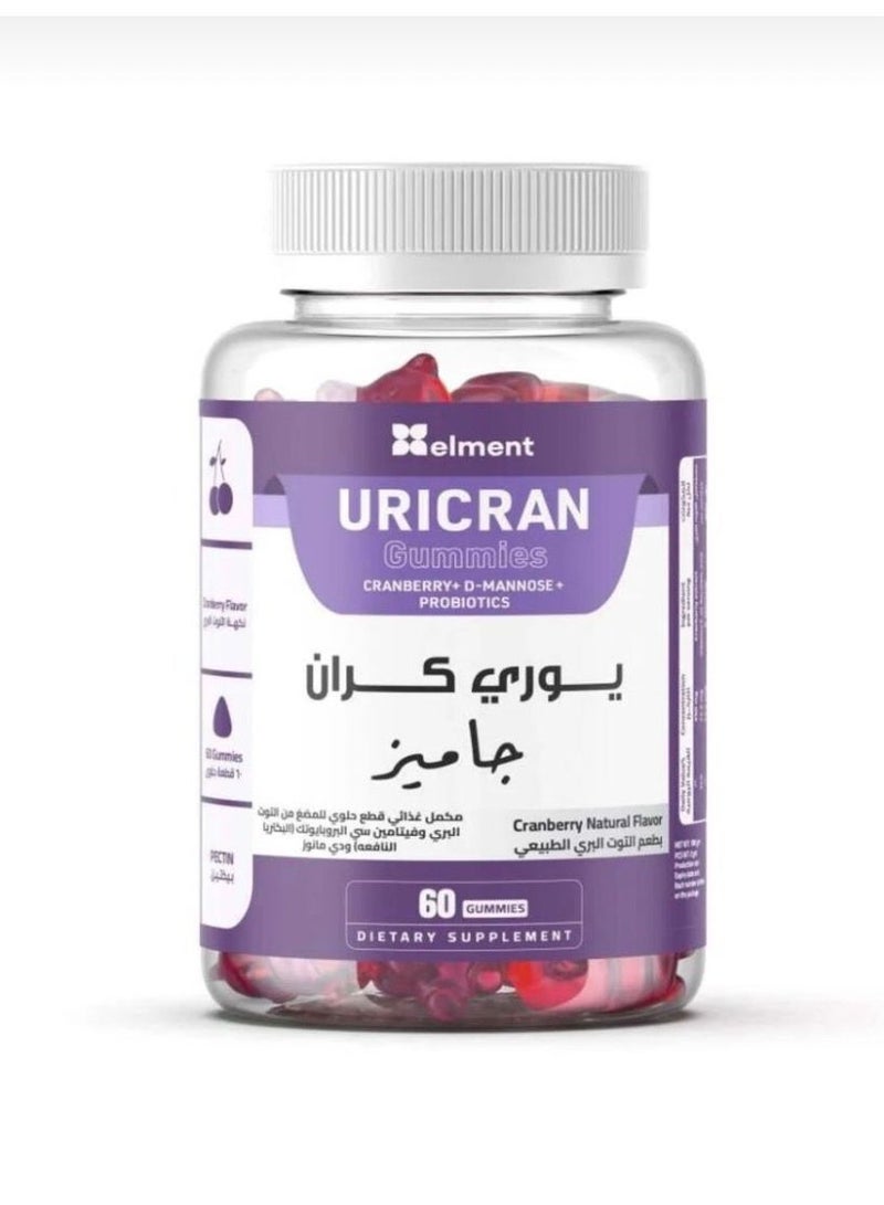 elment Uricran Gummies With Cranberry + D-Mannose +Probiotics 60 Gummies - Image 1