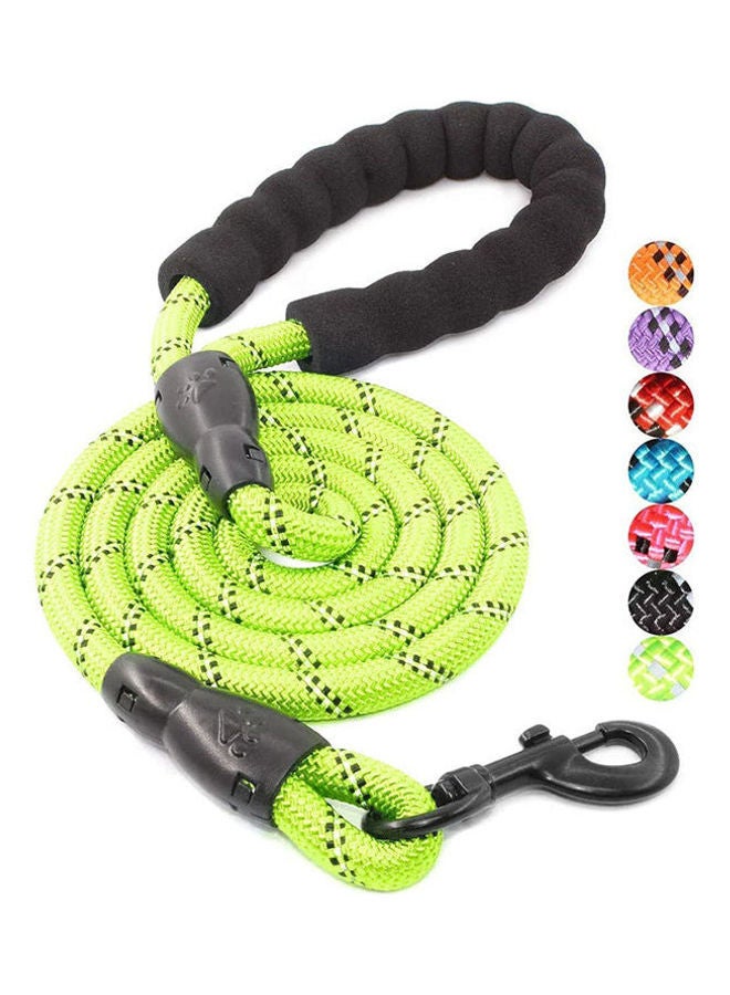 NIBEMINENT Strong Dog Leash With Comfortable Padded Handle And Highly Reflective Threads For Small Medium Large Dogs Black-Yellow 1.25meter