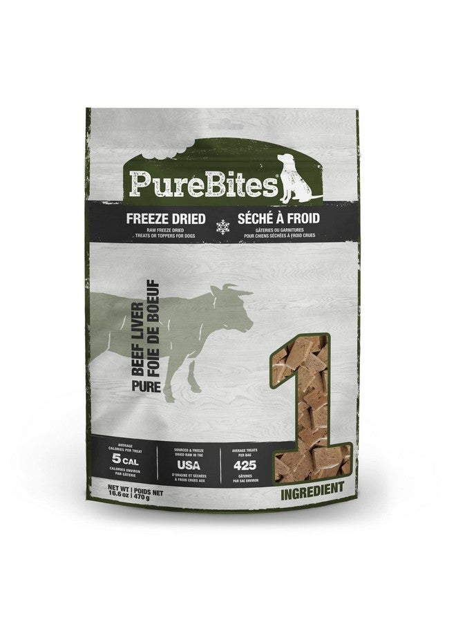 PureBites Beef Freeze Dried Dog Treats, 1 Ingredient, Made in USA, 16.6oz - Image 1