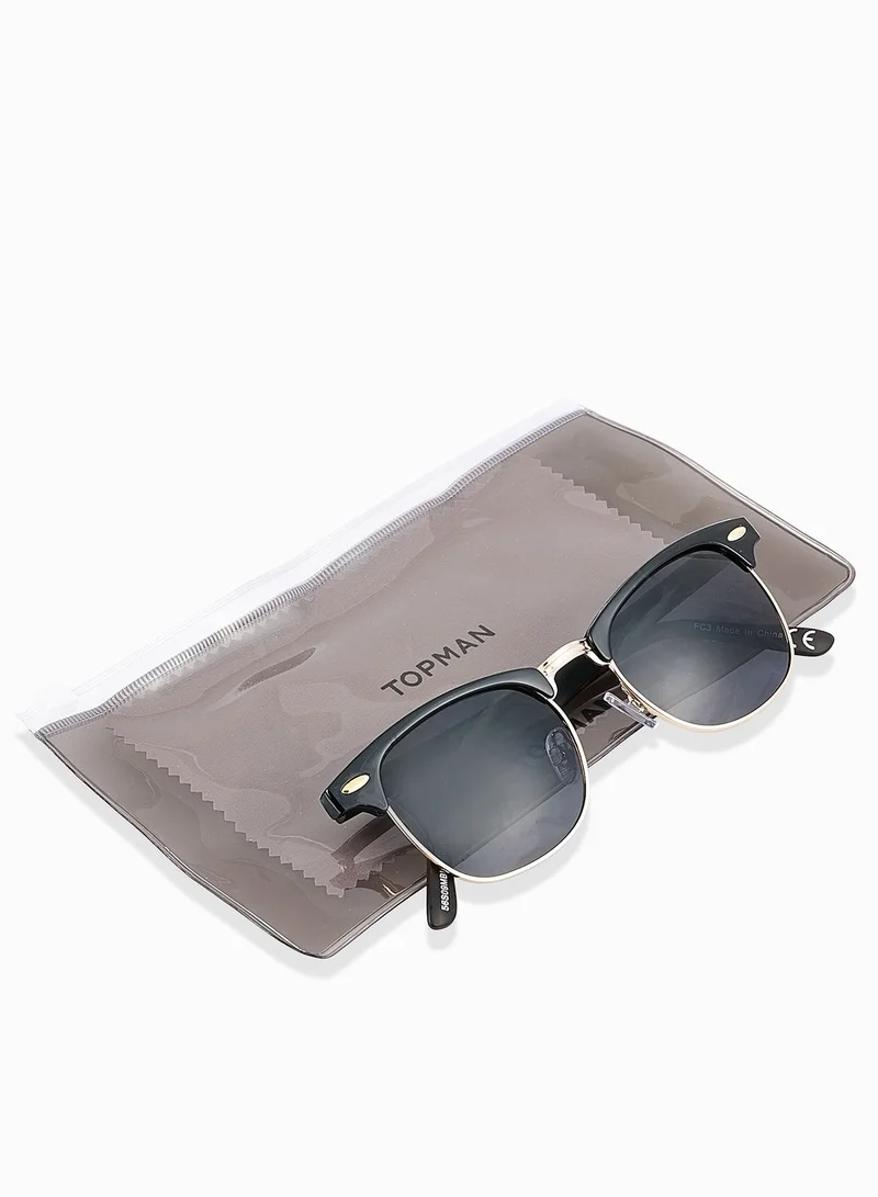 TOPMAN Retro Half Frame Sunglasses