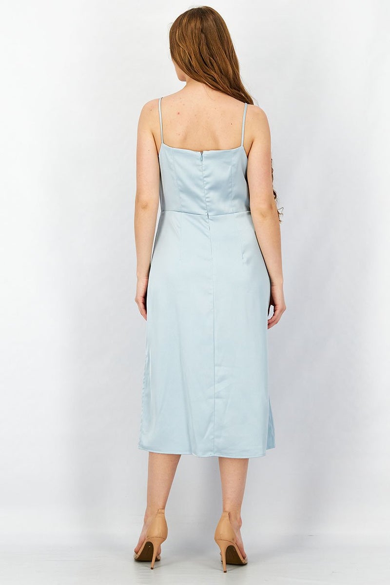 Sam Edelman Women Plain Sleeveless Midi Dress, Powder Blue - Image 3