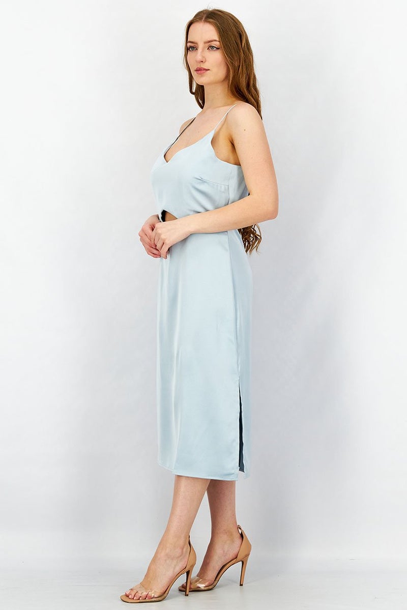 Sam Edelman Women Plain Sleeveless Midi Dress, Powder Blue - Image 2