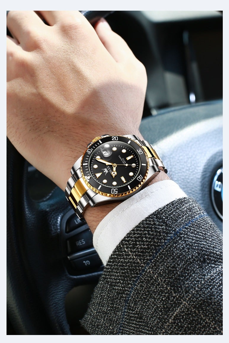 أوليفز ساعة OLEVS للرجال، أنالوج، كوارتز، ستانلس ستيل، تقويم عصري، مقاومة للماء، مضيئة، رقم 5885 - Image 5