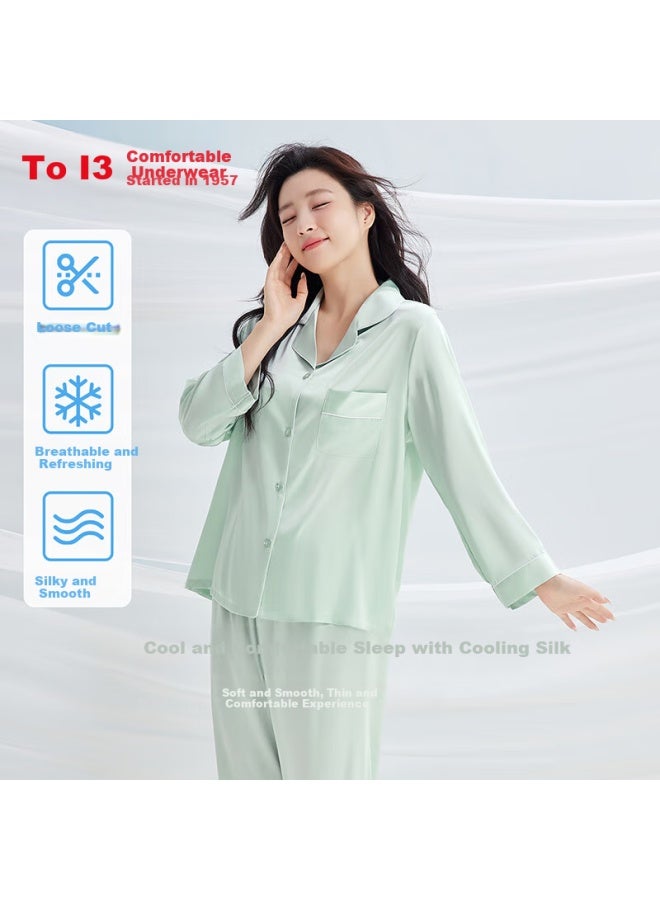 Hongdou Women's Ice Silk Smooth And Breathable Loose Long Sleeve Cardigan H E Wear【new In Spring/summer 25】 - Image 1