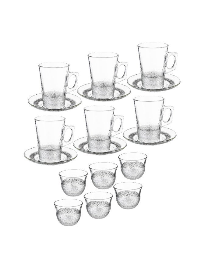 Dania ❄️🤍 Premium White Frosted Glass Tea u0026 Coffee Set – 18 Pieces – 145 ml 🤍❄️ - Image 2