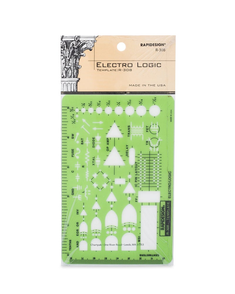 RAPIDESIGN قالب رموز إلكتروني-لوجيكي من رابيد ديزاين، 1 قطعة (R308) - Image 1