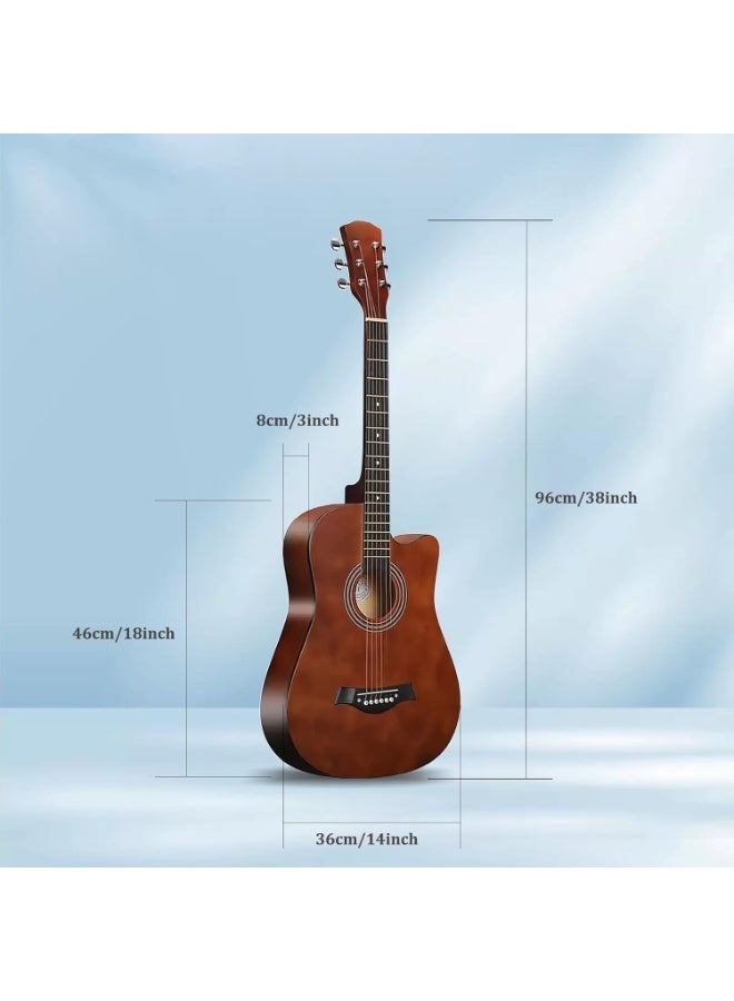 Bukela 38inch Wood Acoustic Guitar for Adults, 6 Steel-String Acoustic Guitar With Guitar Bag, Elementary Tutorial of Folk Guitar for Beginners. - Image 2