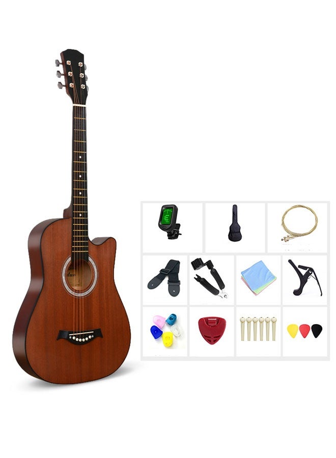 Bukela 38inch Wood Acoustic Guitar for Adults, 6 Steel-String Acoustic Guitar With Guitar Bag, Elementary Tutorial of Folk Guitar for Beginners. - Image 1