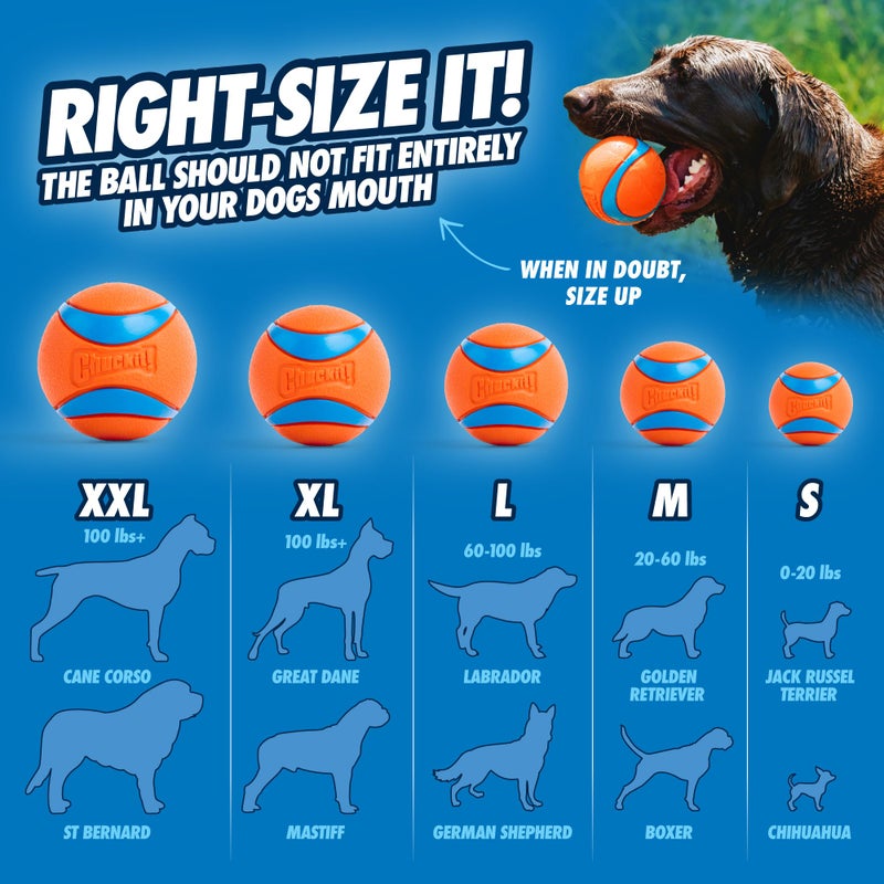 Chuckit! Ultra Ball Dog Toy - Size Large - For Dogs 60-100 lbs - Made from Durable Rubber - Super Bouncy - Floats in Water - 3-inch Diameter - Pack of 1 - Image 4