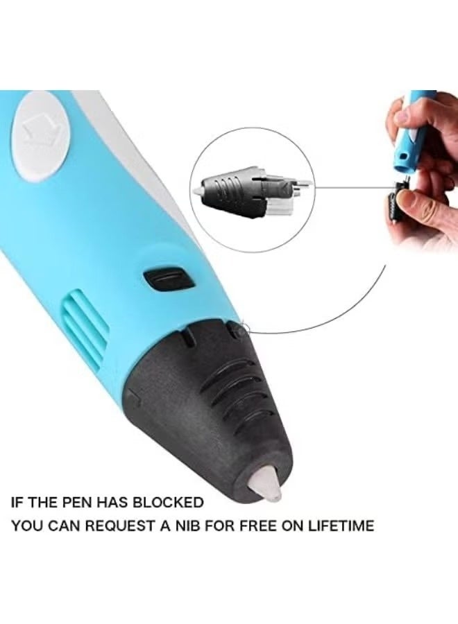 CIVORA Professional 3D Pen-2 with LCD Display | STEM Educational Drawing Tool for Kids & Adults | Includes PLA Filaments & Power Adapter | Blue - Image 2