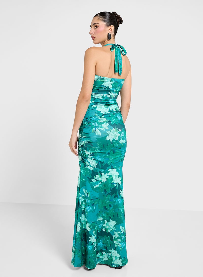 جينجر فستان بحمالات مزين بالزهور والكشكشة - Image 2