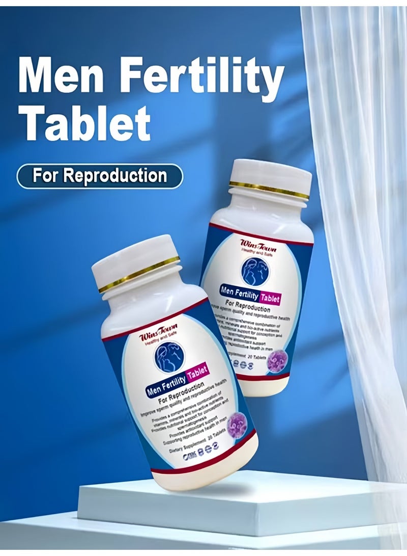 وينز تاون قوة التكاثر للرجال - يدعم صحة الحيوانات المنوية والاختصاب، بمركب من الزنك والسلينيوم والجينسنج، 800 ملغ × 60 قرصًا - Image 3