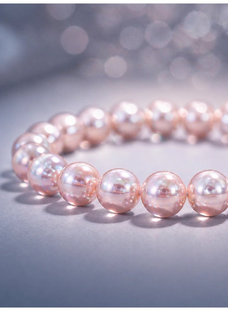 Slema Pink Pearl Islamic Tasbih Prayer Beads 33 Tashiha 10mm, Muslim Misbaha Rosary with Pink Tassel for Religious Worship & Eid Gift - Image 2