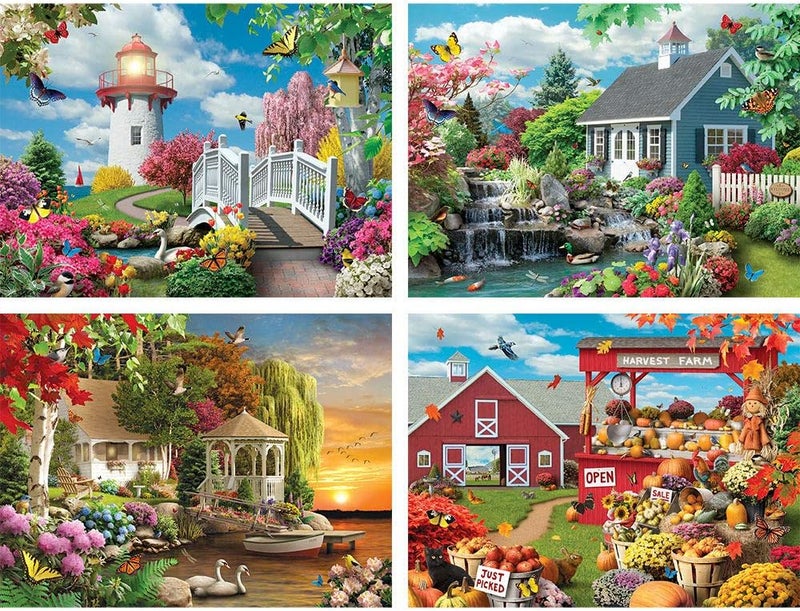 Bits and Pieces Scenic Beauty 4-in-1 Jigsaw Puzzle Set - 300 Large Pieces by Alan Giana - Image 2